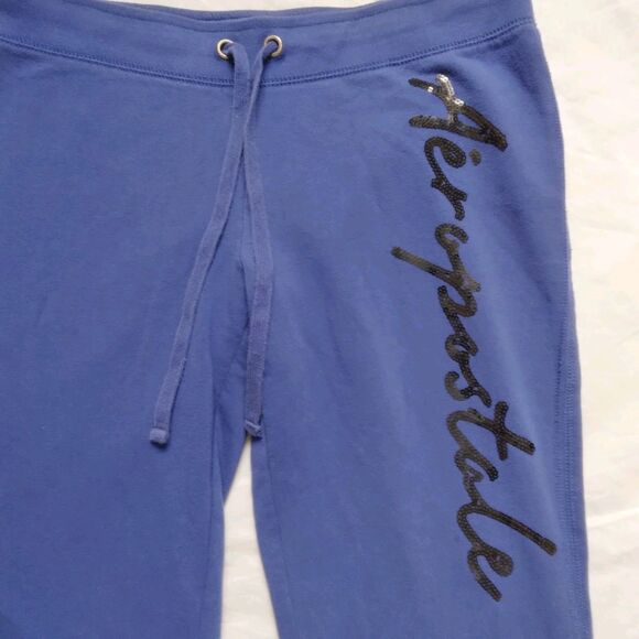 Aeropostale Aero Script Logo Sequins Fit & Flare Sweat Pants Y2K Womens Large - Picture 6 of 13